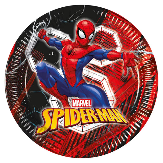 Assiettes en carton Spiderman 23 cm