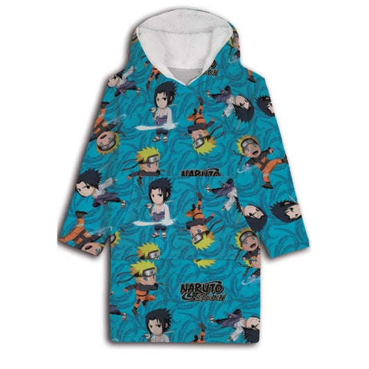 Poncho couverture polaire Naruto 7-14 ans