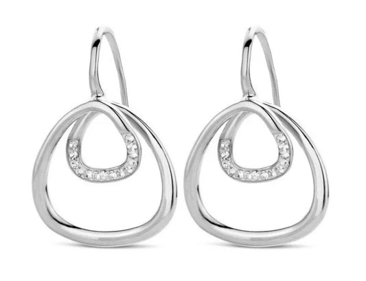 Boucles d'oreilles Victoria en pierre blanche argentée