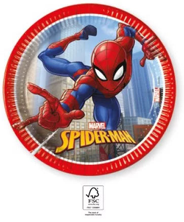 Assiettes en carton Spiderman 20cm