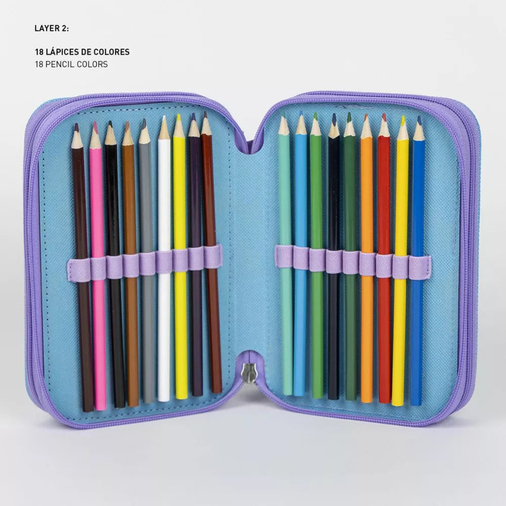 Trousse à crayons remplie Reine des neiges 3 niveaux