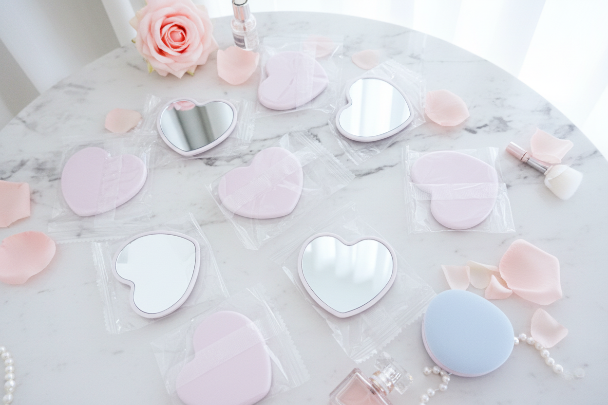 Miroir de poche coeur