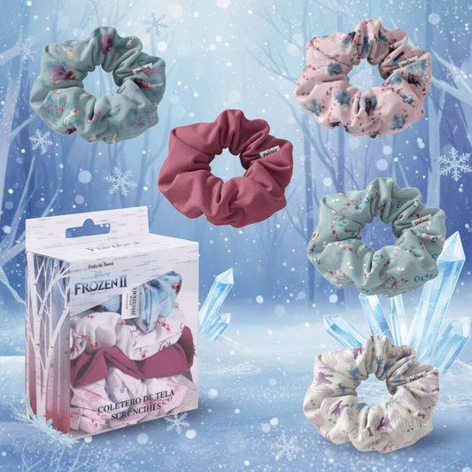 Lot de 5 chouchous en tissu - Reine des neiges