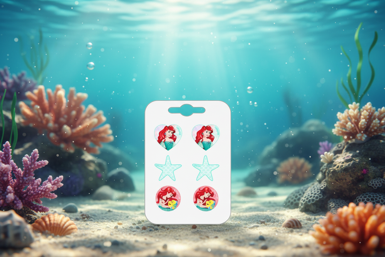 (Précommande) Ensemble de 3 paires de boucles d'oreilles Princesse Ariel