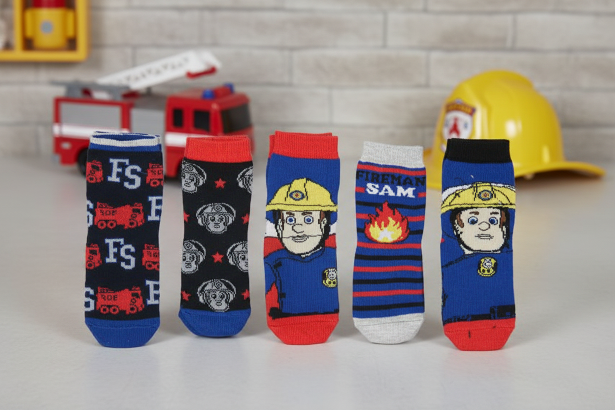 Lot de 5 paires de chaussettes Sam le pompier – Taille 23/26