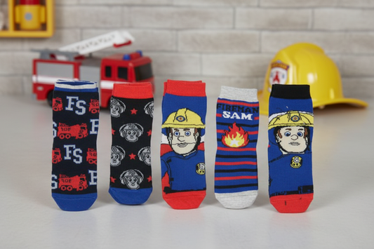 Lot de 5 paires de chaussettes Sam le pompier – Taille 23/26