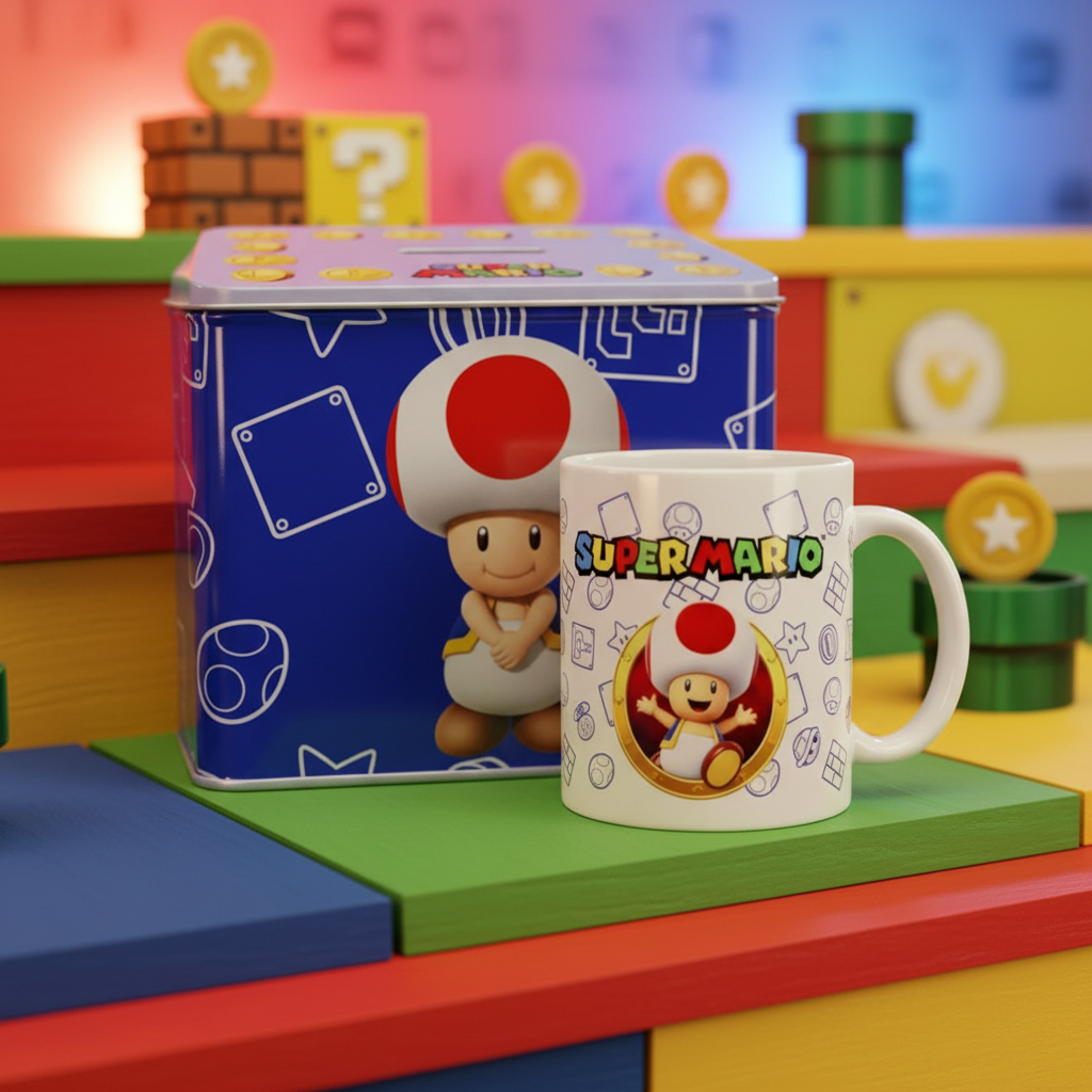 (Précommande) Tirelire + Mug Toad Super Mario Bros Nintendo