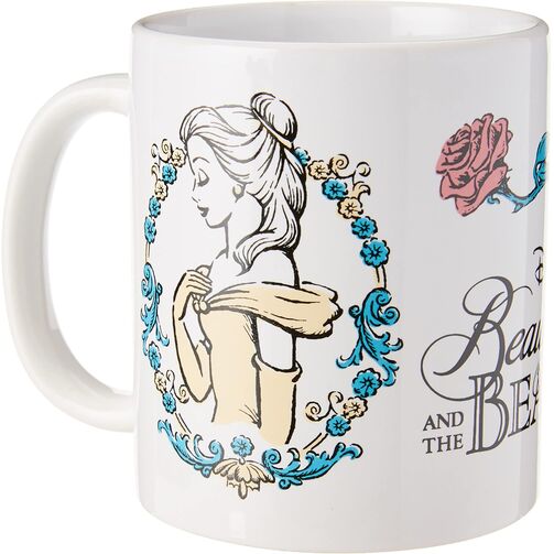 Ensemble tasse, porte-clés et sous-verre La Belle et la Bête de Disney