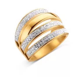 Bague Victoria couleur or avec pierre blanche