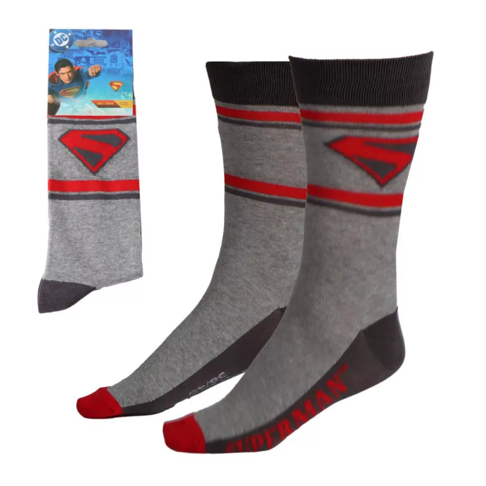 Chaussettes longues adultes Superman Gris Clair 38/45