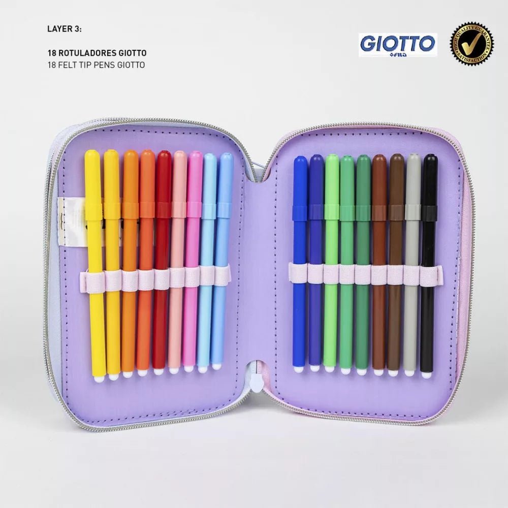 Trousse à crayons remplie à 3 niveaux Stitch