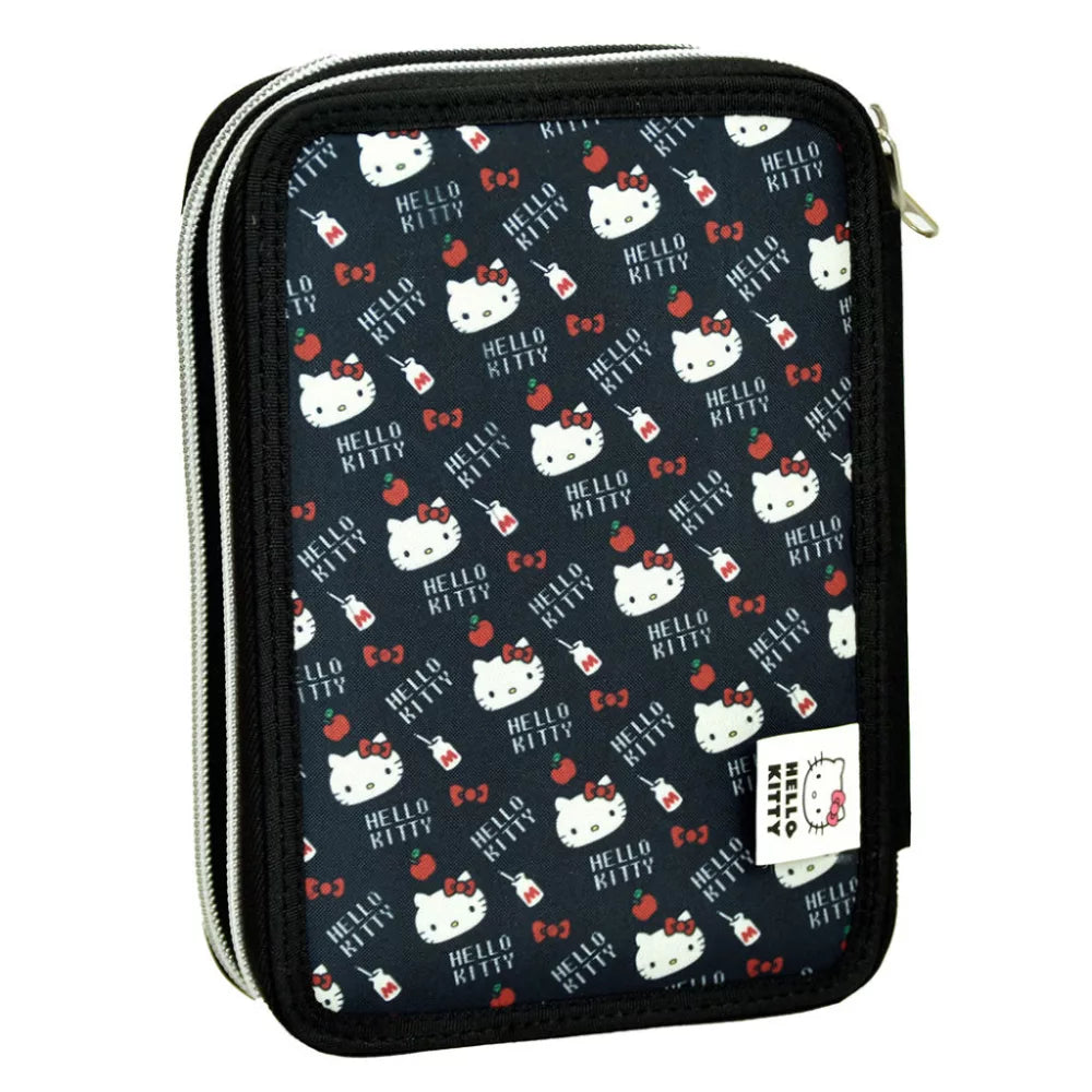 Trousse à crayons 2 niveaux remplie Hello Kitty