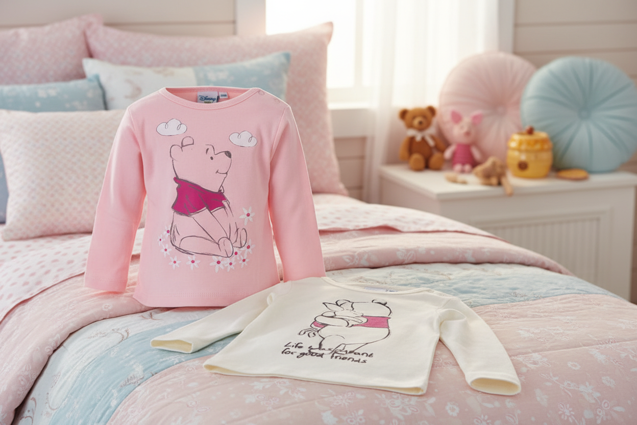 (Précommande) T-shirt bébé Disney Winnie l'ourson, haut 2 pièces 68/74 cm