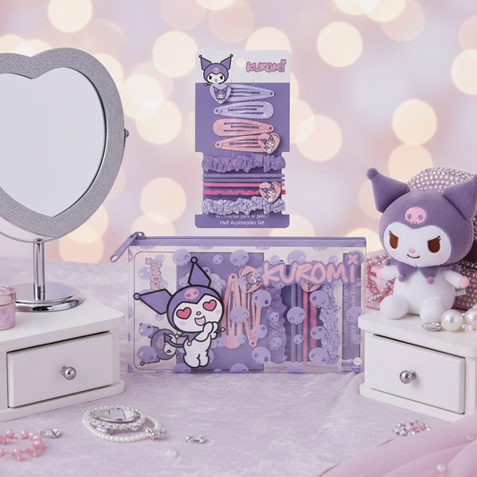 (Précommande) Ensemble de pinces à cheveux et d'élastiques Hello Kitty