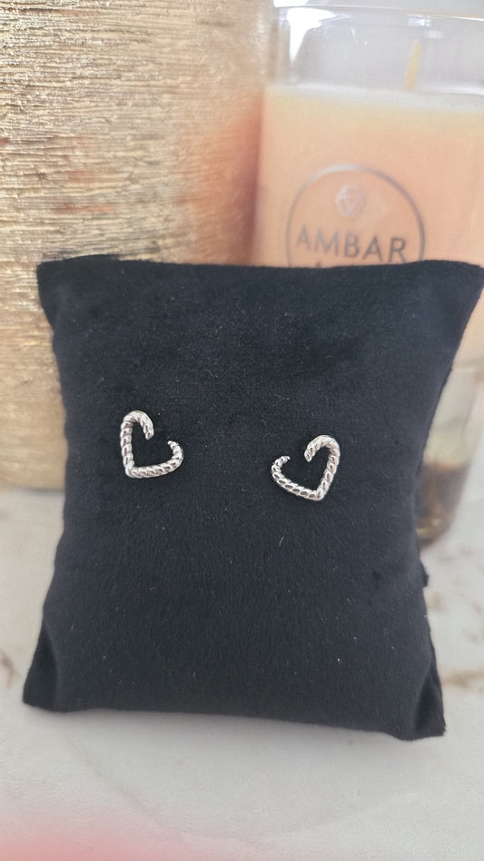 Boucles d'oreilles cœur en argent Victoria
