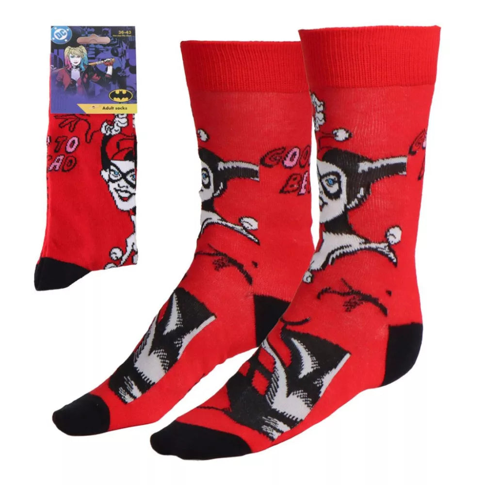 Chaussettes longues rouges pour adultes Harley Quinn 36/43