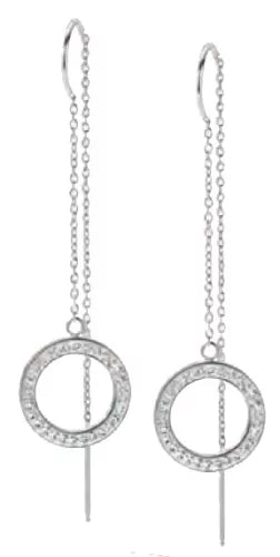 Boucles d'oreilles Victoria en pierre blanche argentée