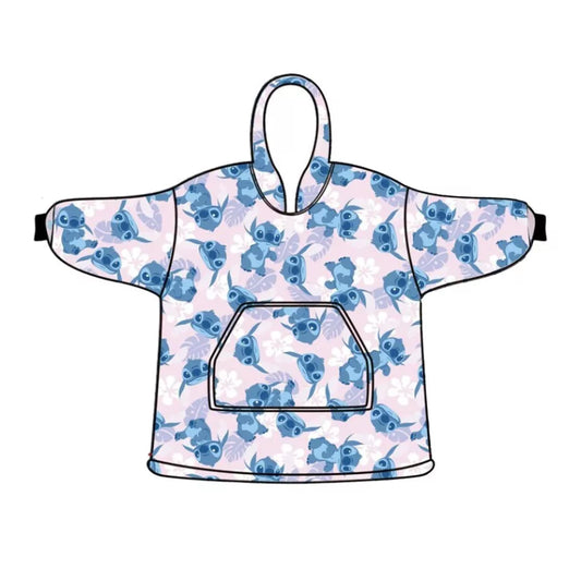 Couverture polaire en peluche Disney Lilo et Stitch, poncho 3-6 ans