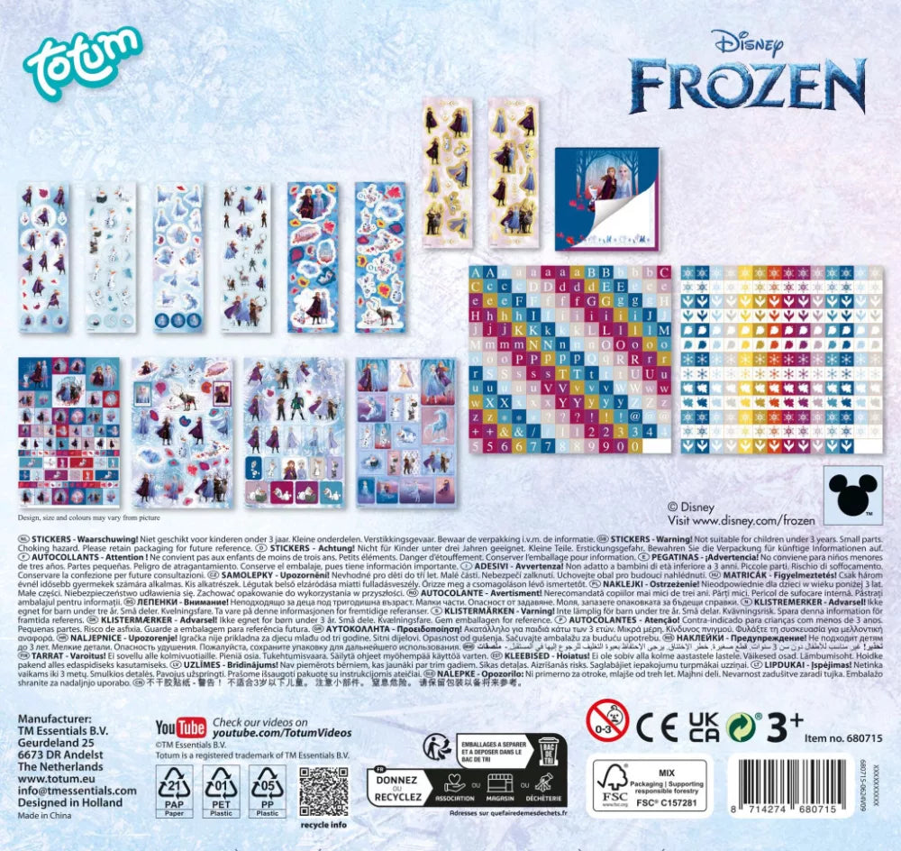 Lot de 500 autocollants Reine des neiges