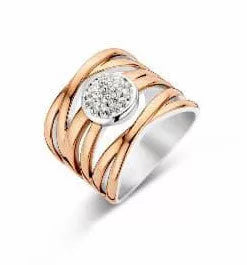 Bague Victoria en pierre blanche couleur or rose