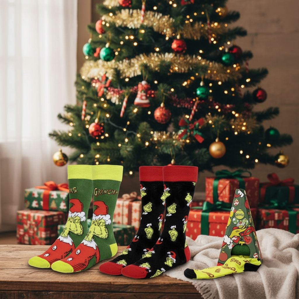 (Précommande) Coffret cadeau de chaussettes longues pour adultes Le Grinch