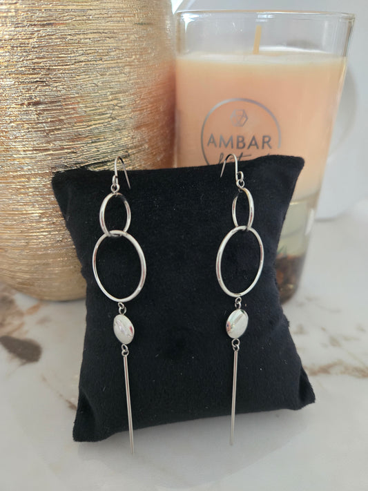 Boucles d'oreilles pendule couleur argent Victoria