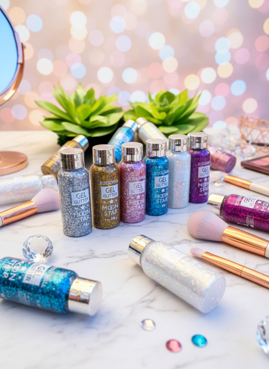 Glitter gel pour le visage et le corps