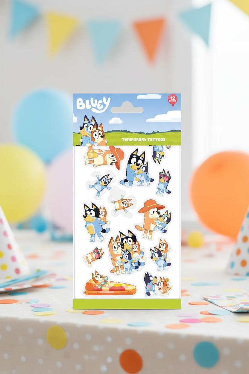Lot 12 tatouages éphémères- Bluey