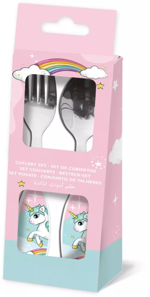 Ensemble de couverts en métal Licorne - 2 pièces