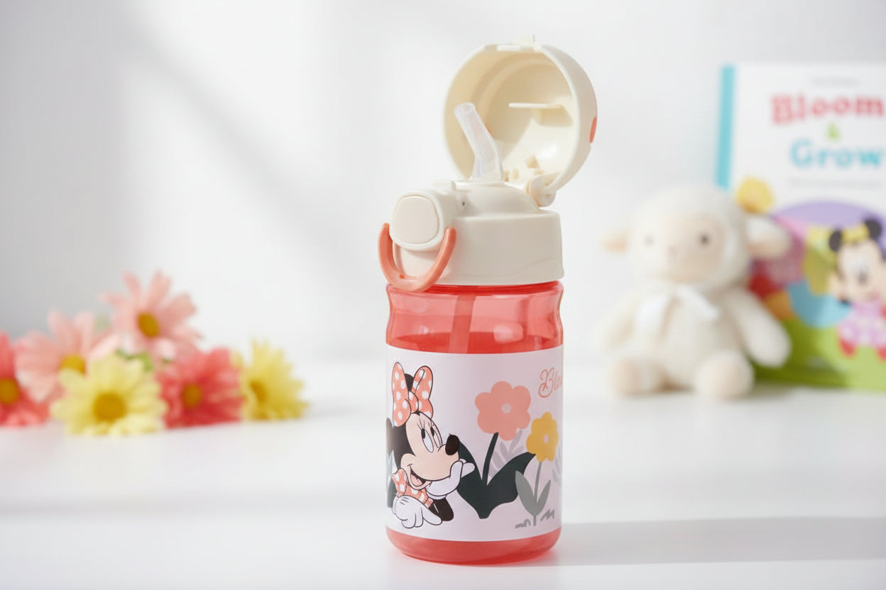 (Précommande) Bouteille en plastique Minnie avec crochet 350 ml