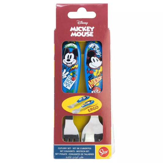 Ensemble de couverts ergonomiques en métal Mickey - 2 pièces