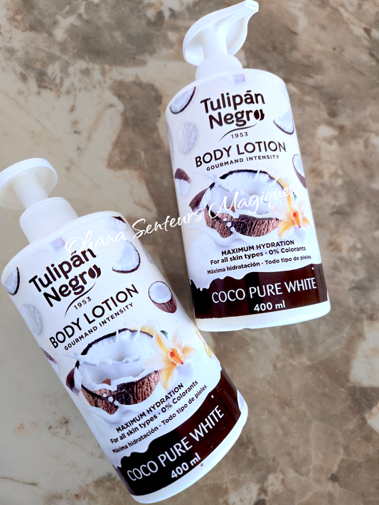 (Précommande) Lotion crème coco pure white 400ml - Tulipan negro