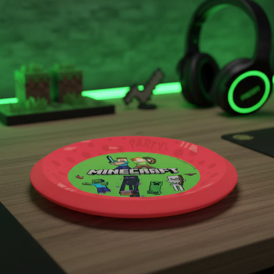 (Précommande) Ensemble de 4 assiettes plates en plastique micro premium Minecraft Party 21 cm