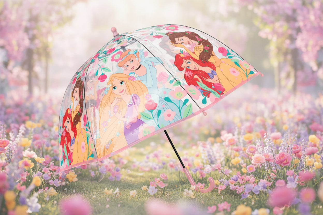 (Précommande) Parapluie transparent pour enfant Princesses Ø72 cm