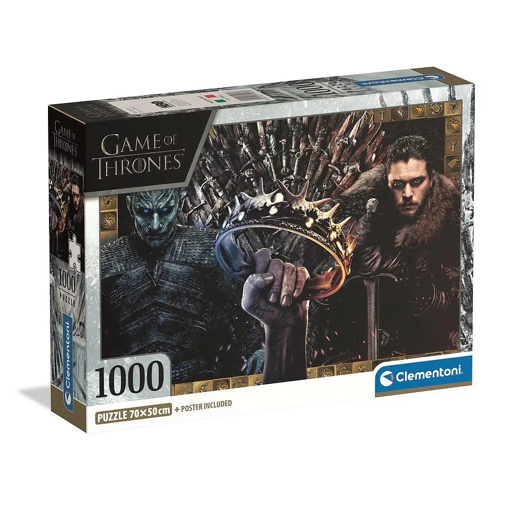 (Précommande) Puzzle compact 1000 pièces + Poster inclus  Game of Thrones Glace et Feu Clementoni