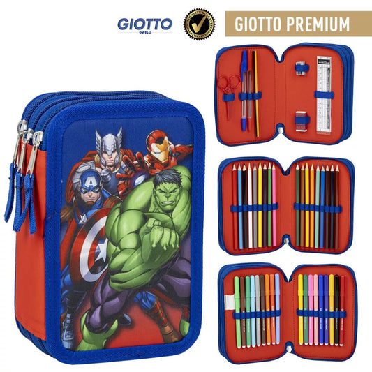 Trousse à crayons remplie Avengers 3 niveaux