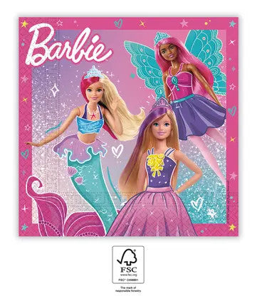Serviettes en papier Barbie 20 pièces