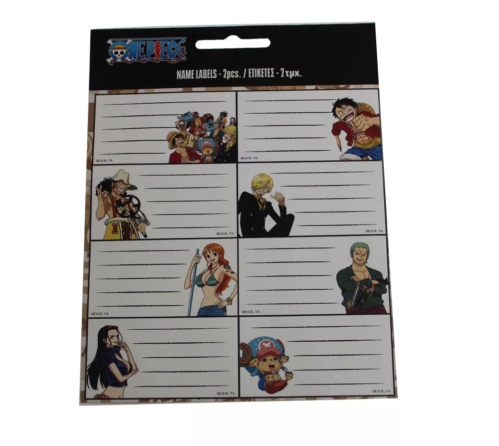 Lot de 16 étiquettes pour cahier - One piece