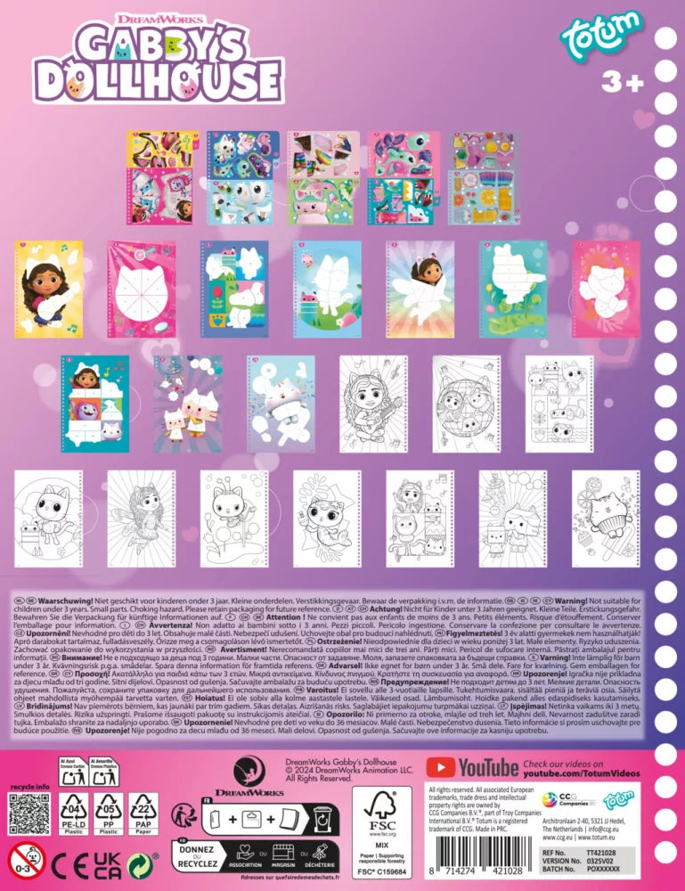 Puzzle d'autocollants et de coloriages Gabby