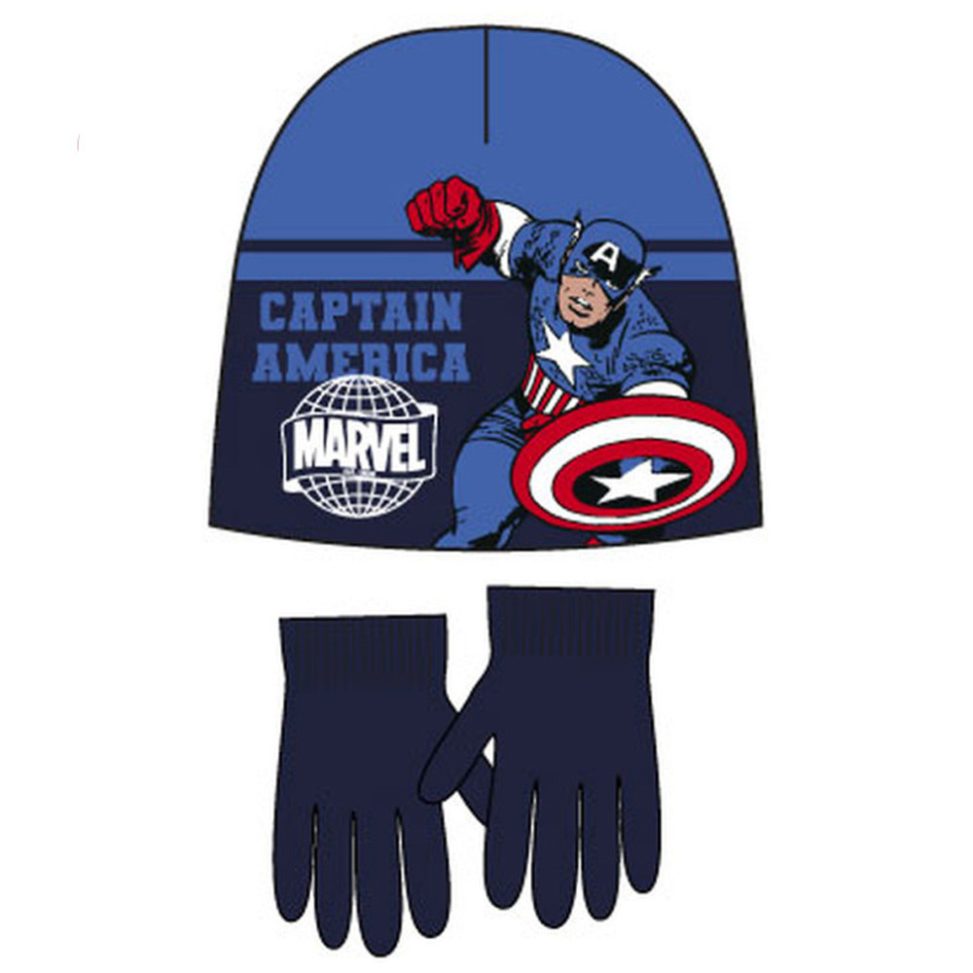 (Précommande) Ensemble bonnet + gants enfant Avengers Captain America 52 cm
