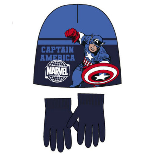 (Précommande) Ensemble bonnet + gants enfant Avengers Captain America 52 cm