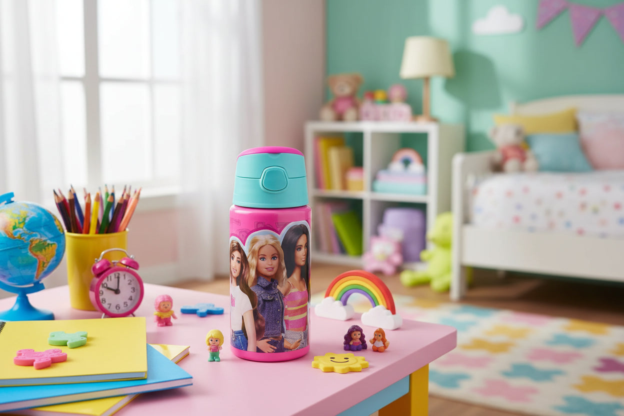 (Précommande) Bouteille en aluminium Barbie avec paille 500 ml