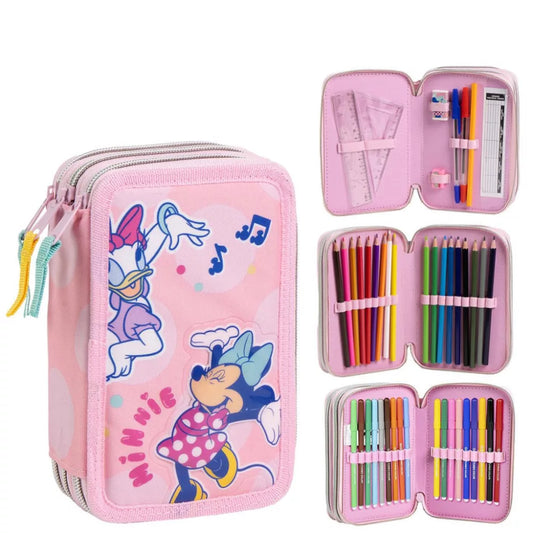 Trousse à crayons remplie Minnie 3 niveaux