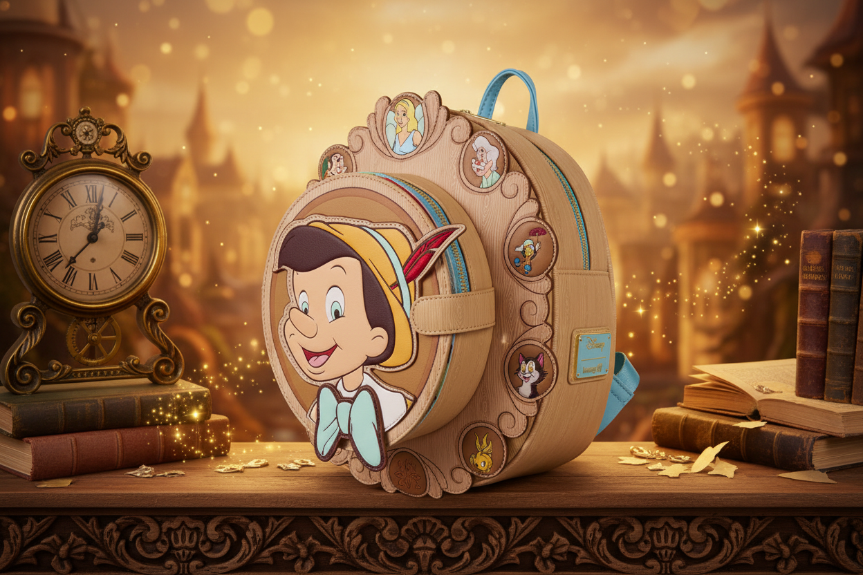 (Précommande) Sac à dos Disney Loungefly Pinocchio Cameo 28 cm