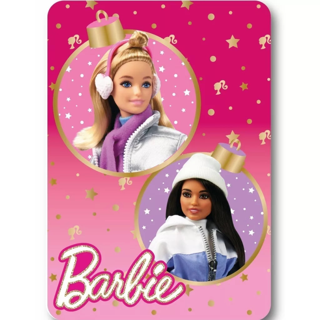 (Précommande) Couverture polaire Barbie Hiver Noël 100x140cm