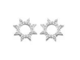 Boucles d'oreilles Victoria en pierre blanche argentée et soleil