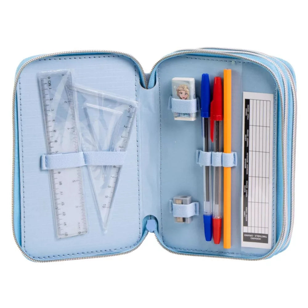 Trousse à crayons remplie Reine des neiges 3 niveaux