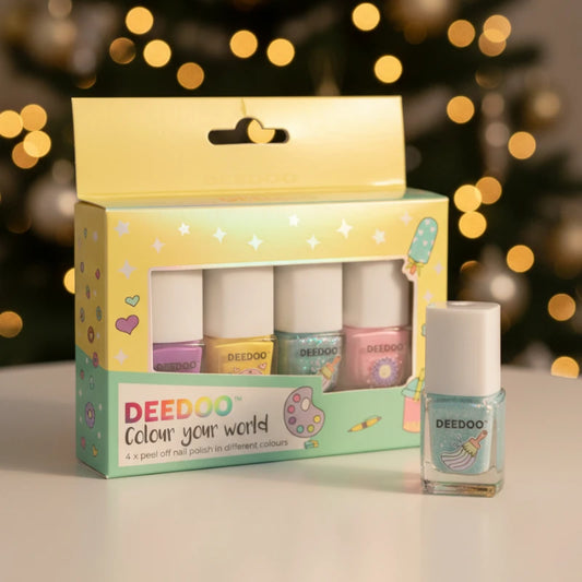 Coffret cadeau 4 vernis à ongles DEEDOO Youngsters – 4×5 ml Peel Off