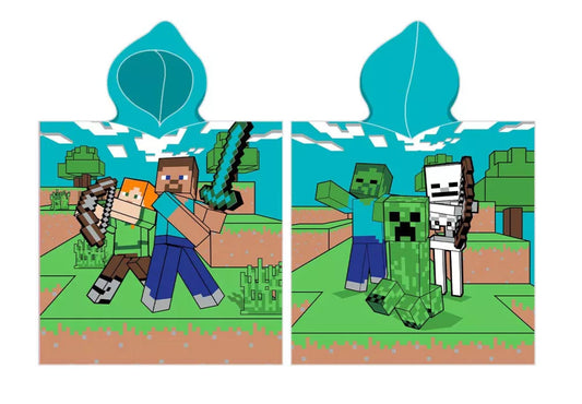Serviette de plage poncho Minecraft
