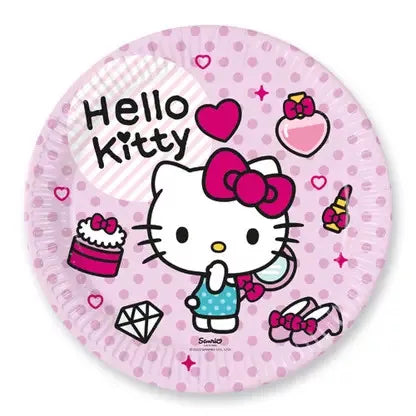 Assiettes en carton Hello Kitty 23cm